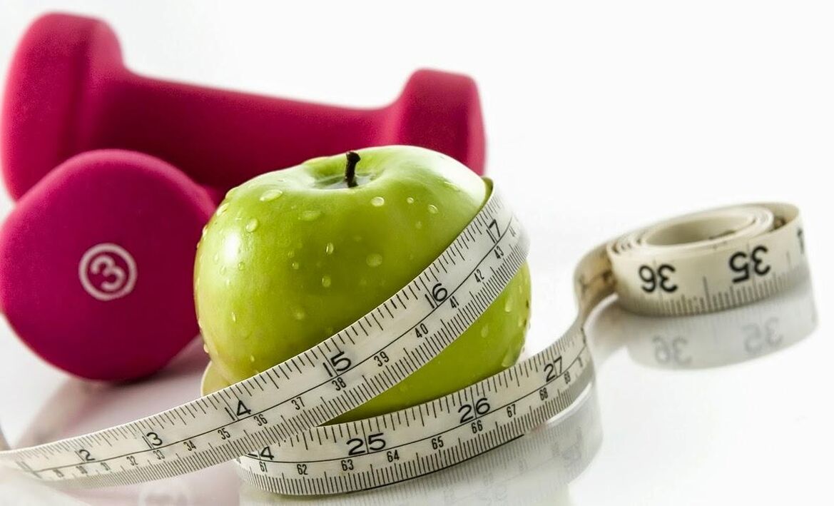 maçã e halteres para perda de peso em 10 kg por mês