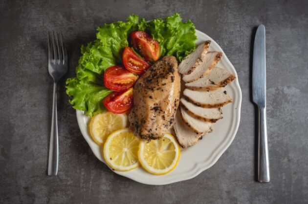 grelha de frango com legumes