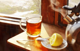 chá verde, preto sem açúcar